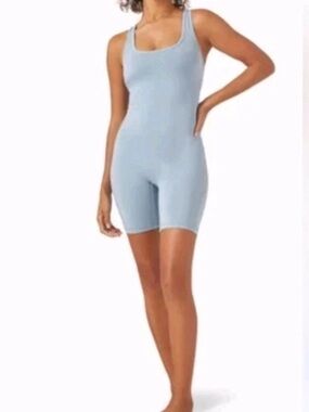 Skims Romper Mid Thigh Bodysuit Blue